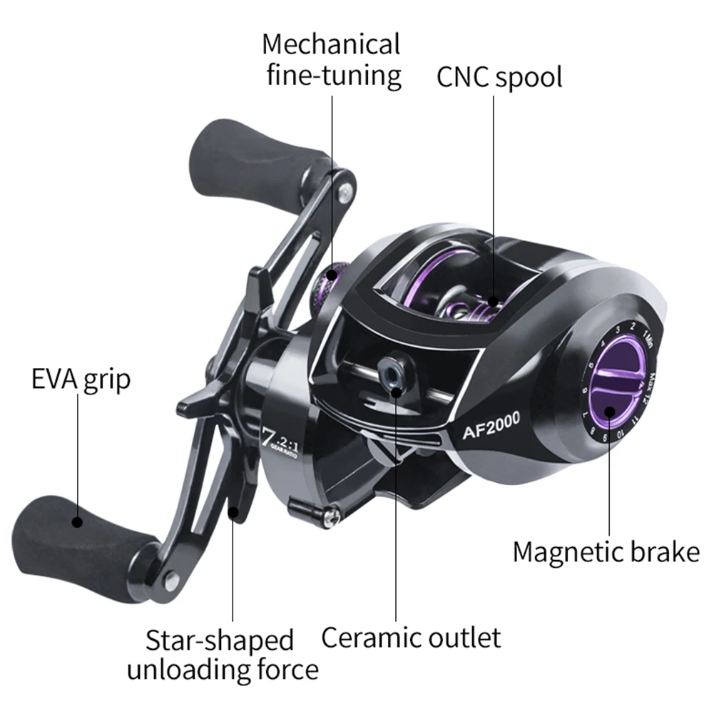 New Baitcasting Reel 7.2:1 High Speed 8KG Max Drag 12+1BB Fishing Reel Bass Fishing Saltwater Baitcast Fishing Reel Accessories
New Baitcasting Reel 7.2:1 High Speed 8KG Max Drag 12+1BB Fishing Reel Bass Fishing Saltwater Baitcast Fishing Reel Accessories