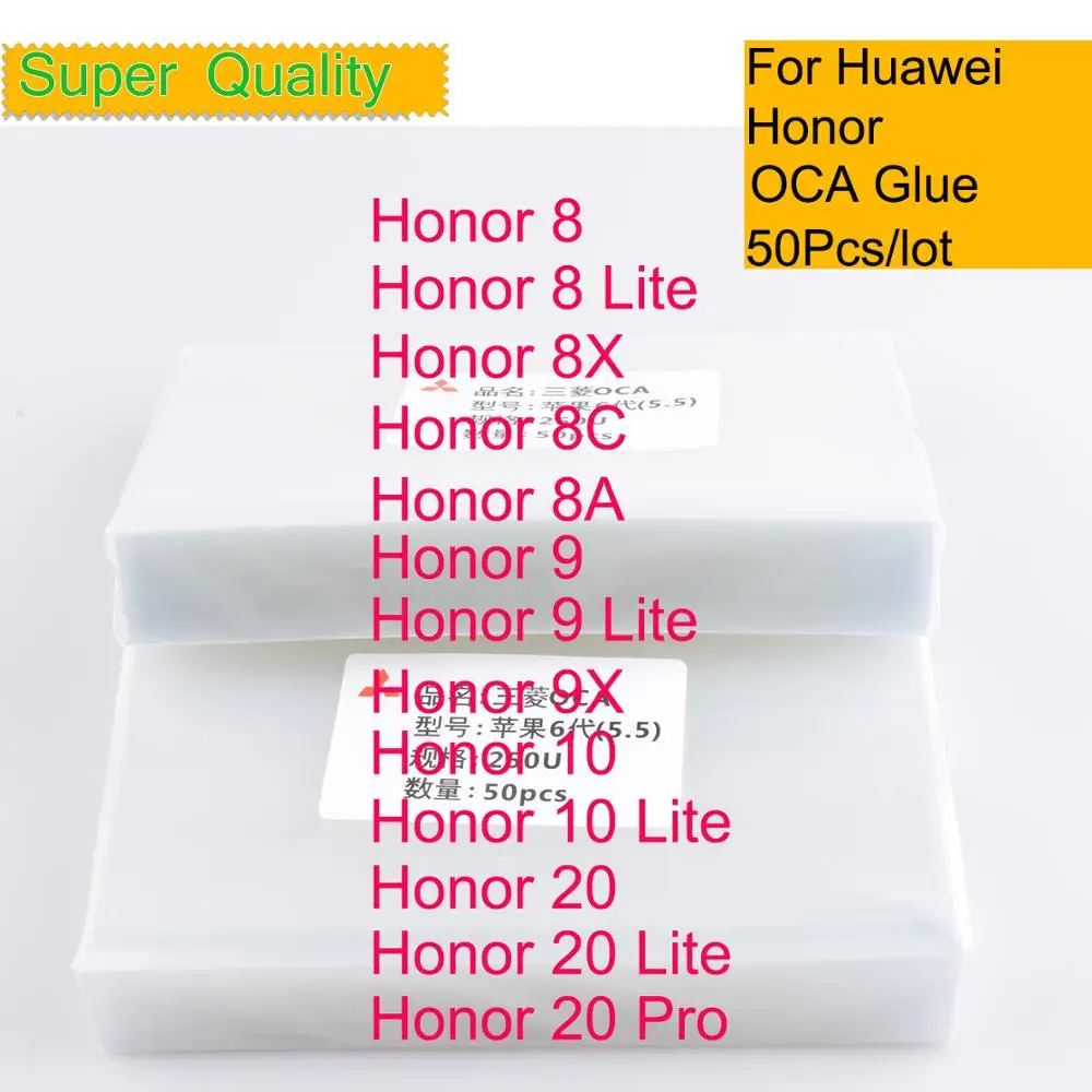 Клей для экрана Huawei Honor 8 8A 8C 8X 9 9X 10 20 Lite Pro OCA 50 шт./лот | Мобильные телефоны и