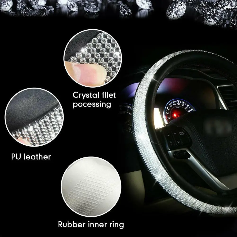 Steering Wheel Cover Diamond Car Steering Wheel Cover Rubber Grip Car Cover Ring O7J3
Steering Wheel Cover Diamond Car Steering Wheel Cover Rubber Grip Car Cover Ring O7J3