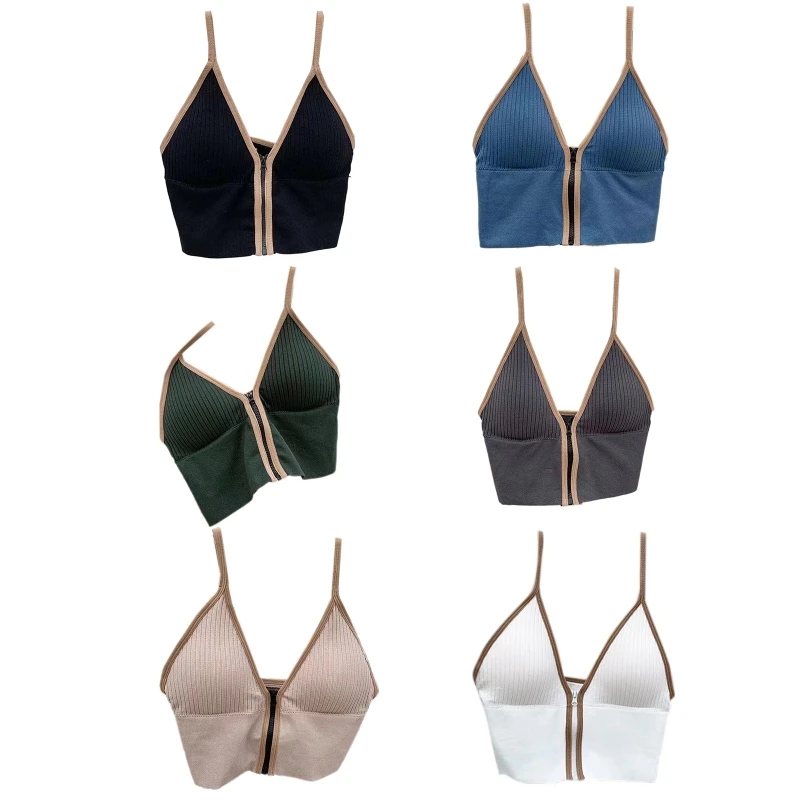 Ladies Backless Short Top Spaghetti Strap Tank Tops Front Zipper Padded Bra Drop Shipping
Ladies Backless Short Top Spaghetti Strap Tank Tops Front Zipper Padded Bra Drop Shipping