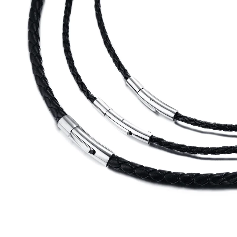 Men's Leather Cord Choker Necklace 20" Black Braided Rope Jewelry Making Stainless Steel Clasp
Men's Leather Cord Choker Necklace 20" Black Braided Rope Jewelry Making Stainless Steel Clasp