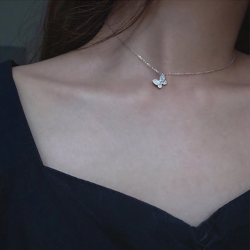 Simple Zircon Crystal Butterfly Necklaces For Women Chain Clavicle Choker collares Wedding Jewelry
Simple Zircon Crystal Butterfly Necklaces For Women Chain Clavicle Choker collares Wedding Jewelry