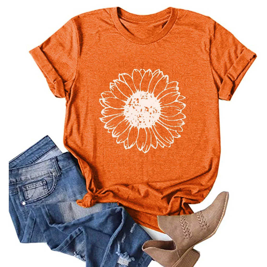 T-shirts Women Clothing Summer Casual Sunflowers Print Short Sleeves O-neck Loose T-shirt Tops Harajuku Tshirt Camisetas Mujer
T-shirts Women Clothing Summer Casual Sunflowers Print Short Sleeves O-neck Loose T-shirt Tops Harajuku Tshirt Camisetas Mujer