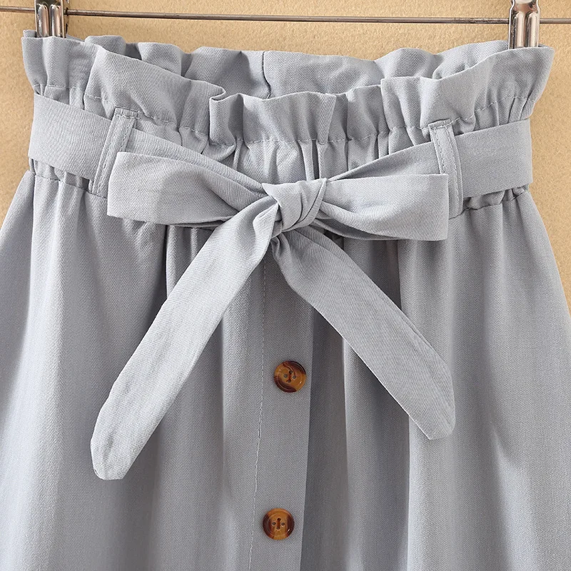 Summer Autumn Women Skirt Midi Knee Length Korean Elegant Button High Waist Skirt Female Pleated School Girl's Skirts
Summer Autumn Women Skirt Midi Knee Length Korean Elegant Button High Waist Skirt Female Pleated School Girl's Skirts