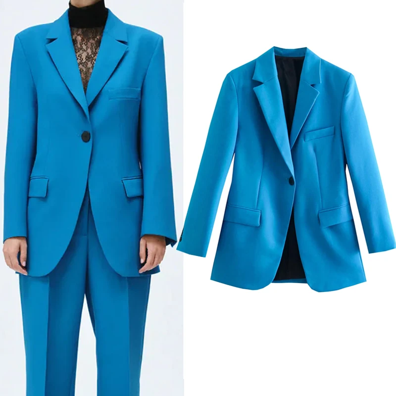 Blue Blazer Women Long Sleeve Elegant Female Blazer Set Autumn 2021 Button Jacket Woman Fashion Office Casual Jacket
Blue Blazer Women Long Sleeve Elegant Female Blazer Set Autumn 2021 Button Jacket Woman Fashion Office Casual Jacket