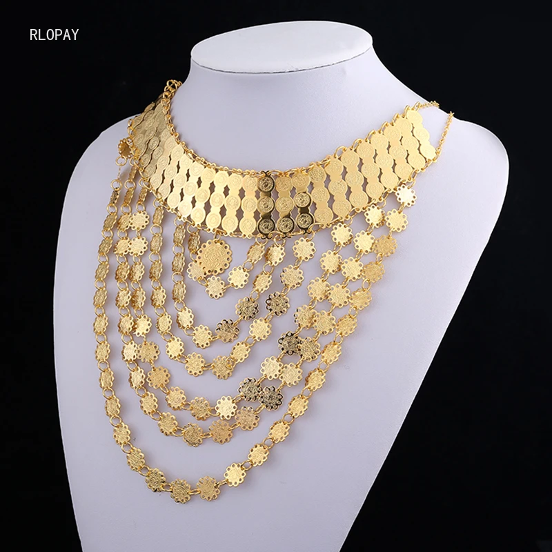 Middle East Trendy Necklace with Tassel and Gold-plated Copper Coin Pendant Necklace Royal Jewelry Necklace for Women
Middle East Trendy Necklace with Tassel and Gold-plated Copper Coin Pendant Necklace Royal Jewelry Necklace for Women