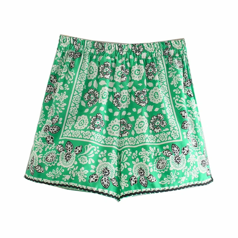 2021 Fashion Woman Vintage Green Print Crop Top Women Lapel Long Sleeve Pleats Shirt Elastic High Waist Scalloped Shorts
2021 Fashion Woman Vintage Green Print Crop Top Women Lapel Long Sleeve Pleats Shirt Elastic High Waist Scalloped Shorts
