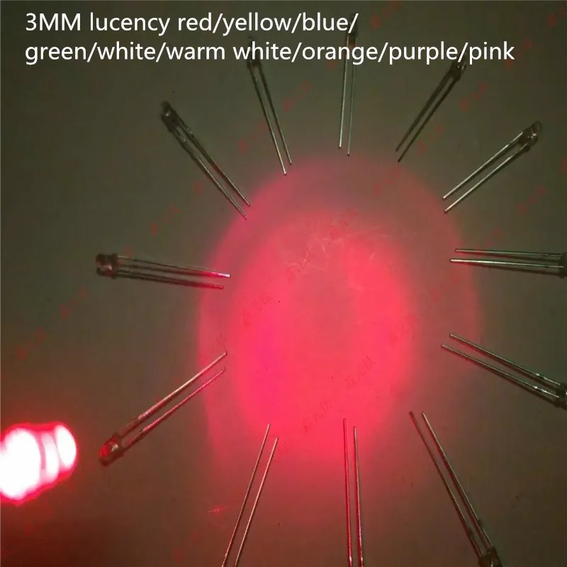 3mm 3v lucency red yellow blue green white warm white orange purple pink RGB fast slow Highlighting lights spotlight 100pcs/lot
3mm 3v lucency red yellow blue green white warm white orange purple pink RGB fast slow Highlighting lights spotlight 100pcs/lot