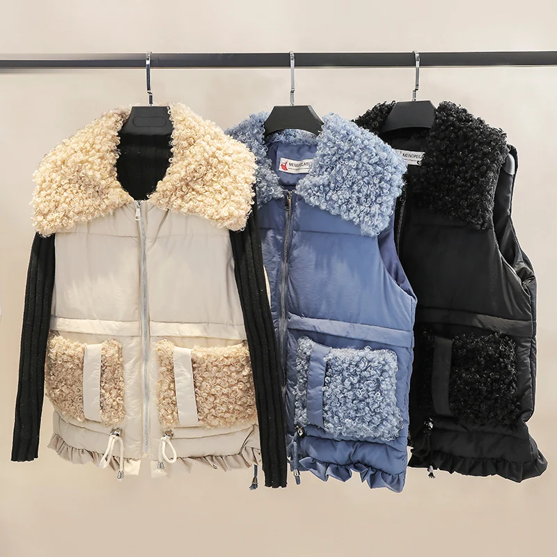 2020 Winter New Korean Zipper Vest Female Fashion Lamb Hair Patchwork Waist Cotton Vest Jacket Women
2020 Winter New Korean Zipper Vest Female Fashion Lamb Hair Patchwork Waist Cotton Vest Jacket Women