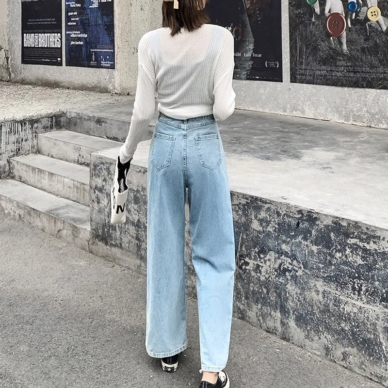 2021 Autumn Women Loose Wide Legs Straight Jeans Lady Students Denim High Waist Length Pants Female Streetwear Cropped Trousers
2021 Autumn Women Loose Wide Legs Straight Jeans Lady Students Denim High Waist Length Pants Female Streetwear Cropped Trousers
