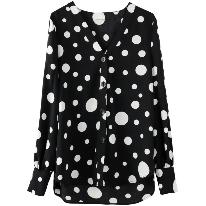 Autumn female temperament the niche design wave point long-sleeved chiffon v-neck shirt female
Autumn female temperament the niche design wave point long-sleeved chiffon v-neck shirt female