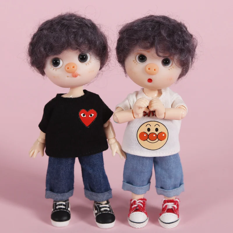 M0039 children handmade toy 1/12 ob11 Doll blyth BJD/SD doll Accessories GSC Jeans wide leg pants 1pcs | Игрушки и хобби
