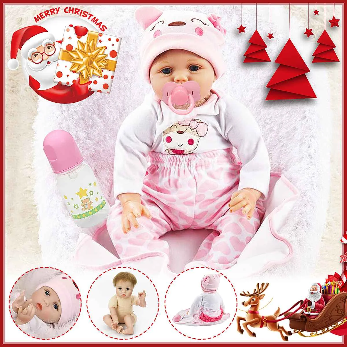 NEW 55CM Doll Dolls for Children Toys Toddler Full Body Cute Pink Girl Baby Doll with Clothes
NEW 55CM Doll Dolls for Children Toys Toddler Full Body Cute Pink Girl Baby Doll with Clothes