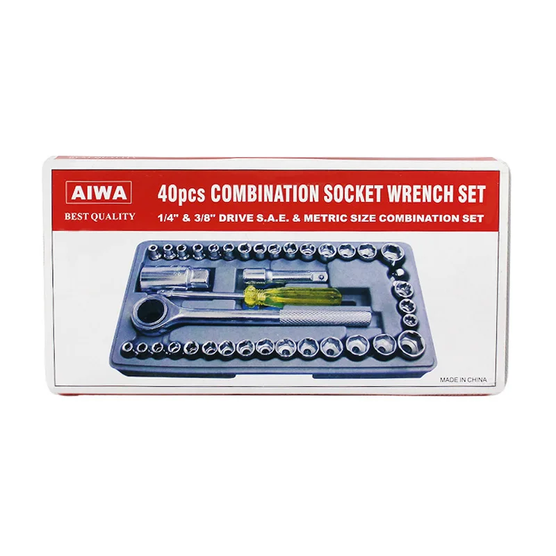40PCS Wrench Socket Set Car Repair Tool Ratchet Torque Wrench Combo Tools Kit Auto Repairing Tool Set with Box Car Repair Tool
40PCS Wrench Socket Set Car Repair Tool Ratchet Torque Wrench Combo Tools Kit Auto Repairing Tool Set with Box Car Repair Tool