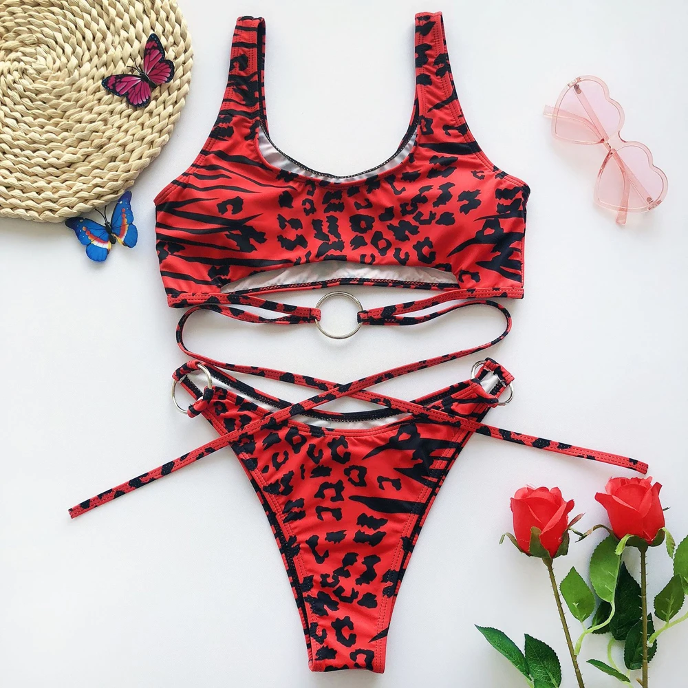 Women's Swimming Suit Leopard Print Sexy Metal Buckle Bikini Summer Beach Swimsuit Bath Suit Swimwear Fashion Women Swimsuit
Women's Swimming Suit Leopard Print Sexy Metal Buckle Bikini Summer Beach Swimsuit Bath Suit Swimwear Fashion Women Swimsuit