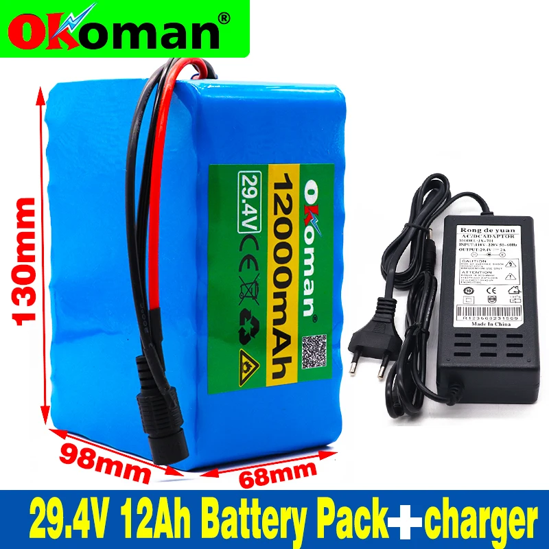 Аккумулятор Okoman 7S5P 29 4 в 12Ач литий-ионный аккумулятор 12000 мА/ч для велосипеда