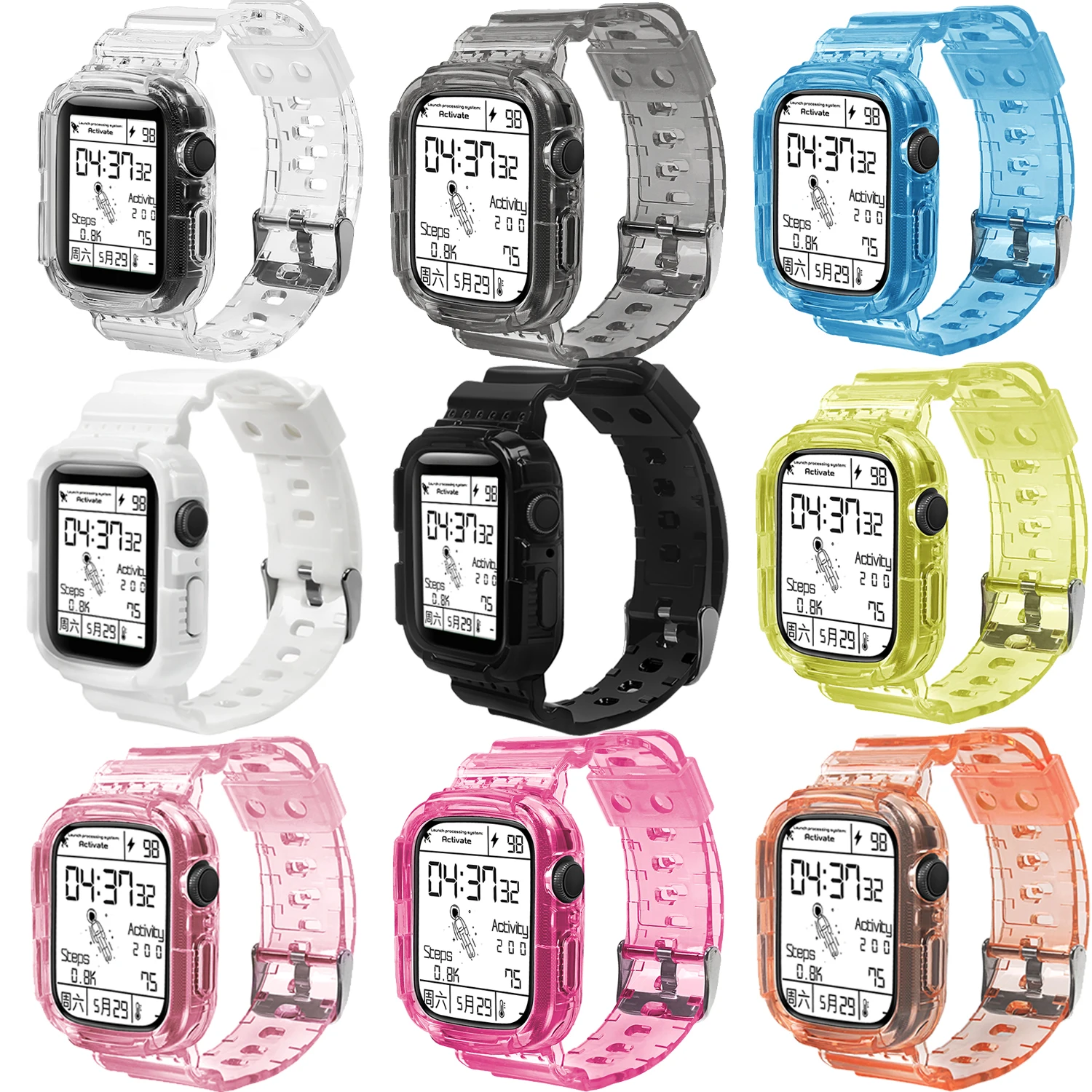 Силиконовый прозрачный спортивный браслет, сменный ремешок для Apple Watch Band Series SE6 5 44 мм 42 мм, 38 мм 40 мм
Силиконовый прозрачный спортивный браслет, сменный ремешок для Apple Watch Band Series SE6 5 44 мм 42 мм, 38 мм 40 мм