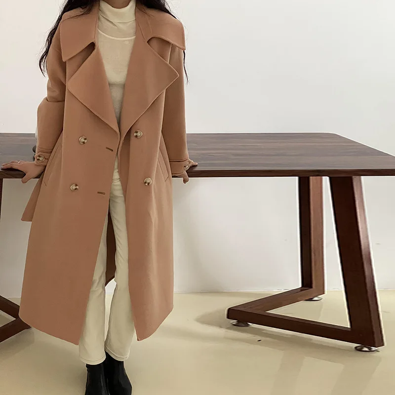 New Winter Women Woolen Coat Fashion Casual Double-breasted Long Coat Elegant Female Jacket Feminino Black Plus Size 5XL
New Winter Women Woolen Coat Fashion Casual Double-breasted Long Coat Elegant Female Jacket Feminino Black Plus Size 5XL