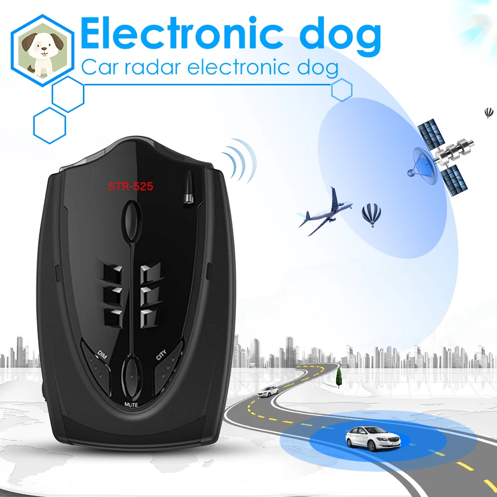 

Russian English Thai Voice STR-525 Car Radar Detector Auto Vehicle Speed Alert Warning X K Anti Radar Car Detector Accessories