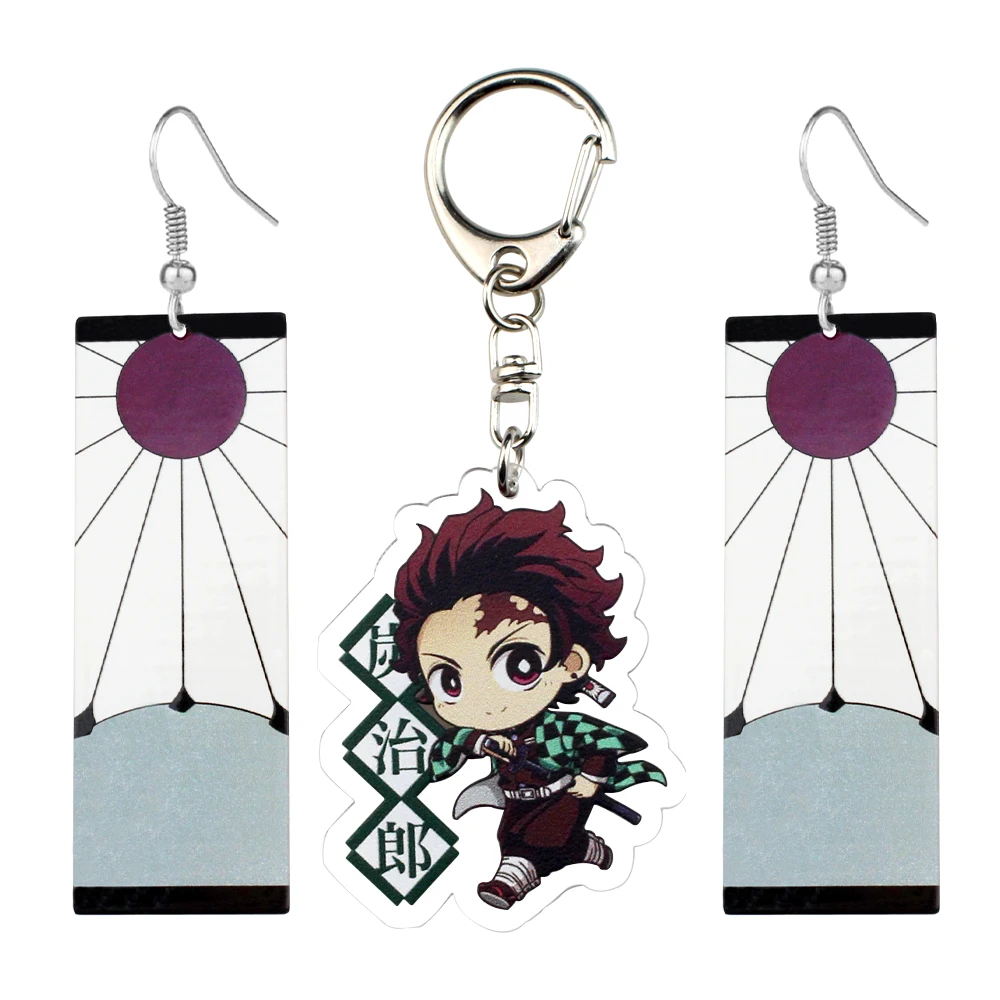 New Anime Demon Slayer Acrylic Earrings Cute Brinco Blade of Ghost Key Chain Kamado Tanjirou Cosplay Keyring Earrings Set
New Anime Demon Slayer Acrylic Earrings Cute Brinco Blade of Ghost Key Chain Kamado Tanjirou Cosplay Keyring Earrings Set