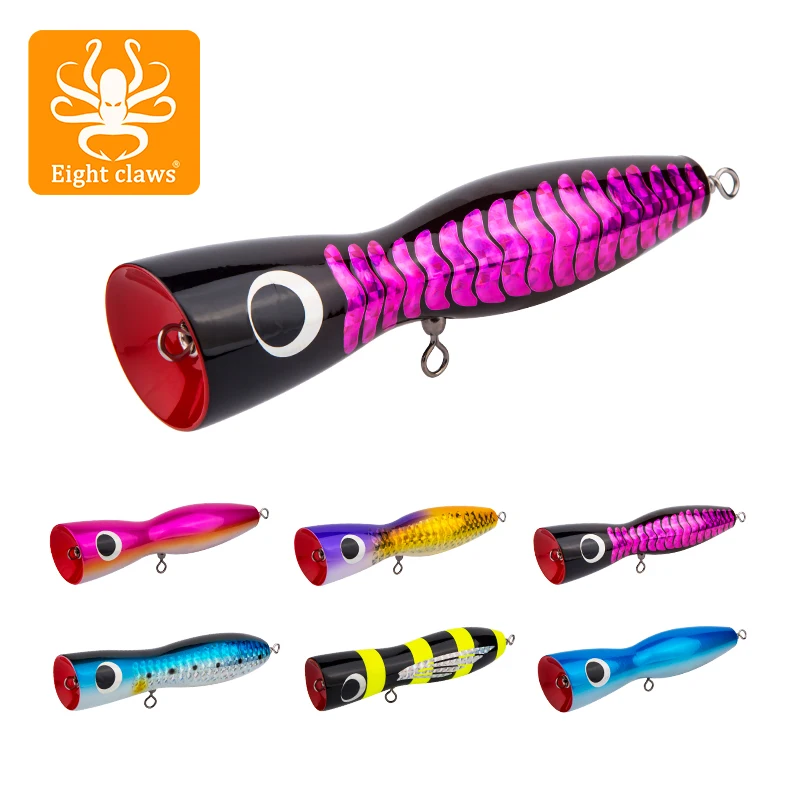 EIGHT CLAWS Topwater Wooden Popper Lure 100g Artificial Wood Floating Water Hard Wobbler Fishing Lure Saltwater Trolling Bait
EIGHT CLAWS Topwater Wooden Popper Lure 100g Artificial Wood Floating Water Hard Wobbler Fishing Lure Saltwater Trolling Bait