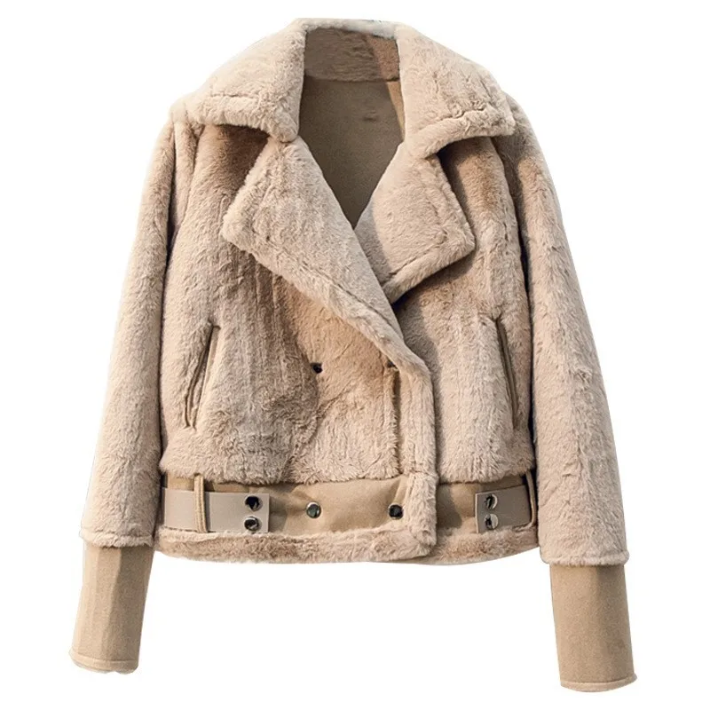 Korean Thick Womens Faux Fur Shearing PU Leather Jackets Winter New Long Sleeve Turn Down Collar Warm Slim Big Size Short Coats
Korean Thick Womens Faux Fur Shearing PU Leather Jackets Winter New Long Sleeve Turn Down Collar Warm Slim Big Size Short Coats