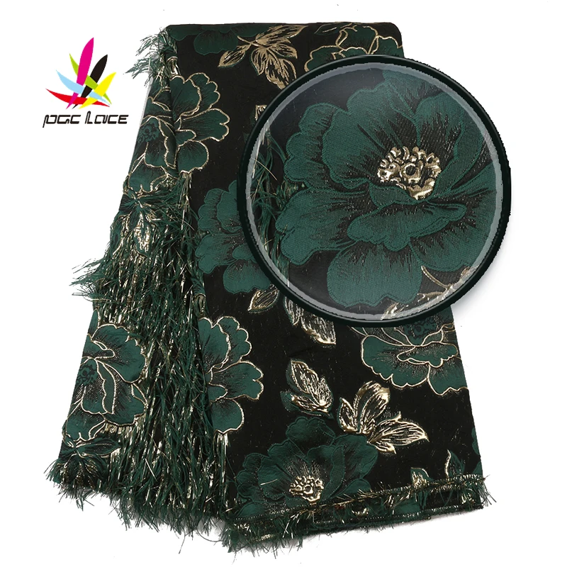 

Jacquard Lace Fabric 2019 High Quality Tissu Latest Nigeria Nigerian Brocade Net Lace Tulle Fabric Feathers Materials XZ3019B-2