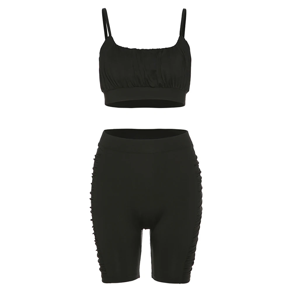 Khaki Black Sleeveless Tracksuit Women Two 2 Piece Set Pleated U Neck Crop Top Short Pants Sport Outfits Casual Matching Sets
Khaki Black Sleeveless Tracksuit Women Two 2 Piece Set Pleated U Neck Crop Top Short Pants Sport Outfits Casual Matching Sets