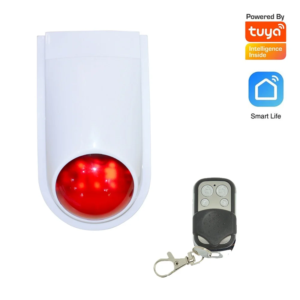 Wireless Outdoor siren waterproof tuya 2.4G wifi strobe siren support 433mhz door sensor pir motion alarm Alexa and google
Wireless Outdoor siren waterproof tuya 2.4G wifi strobe siren support 433mhz door sensor pir motion alarm Alexa and google