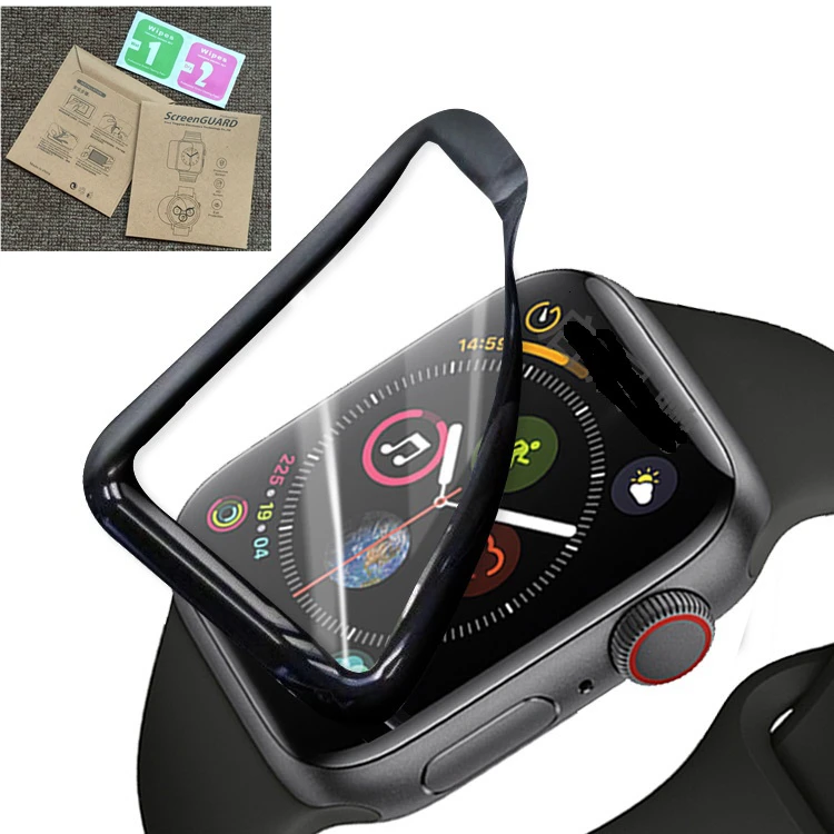 In retail package Soft PMMA+PC 3D Curved Full Cover For Apple Watch Series 1 2 3 4 5 Screen Protector 44 42 40 38MM 500PCS/LO 
In retail package Soft PMMA+PC 3D Curved Full Cover For Apple Watch Series 1 2 3 4 5 Screen Protector 44 42 40 38MM 500PCS/LO