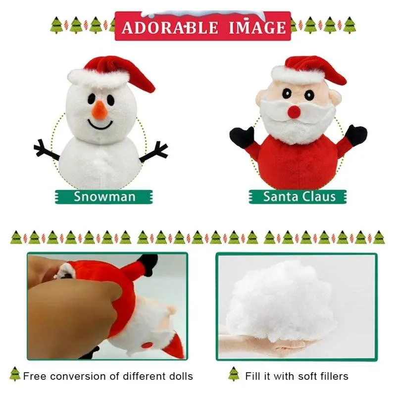 

Christmas Toy Reversible Flip Santa Claus Stuffed Plush Chapter Simulation Color Toy Doll Reversible Doll Soft Plush Plush W0Y2