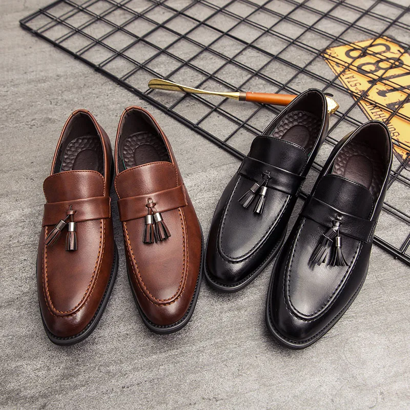New wedding Men Leather Loafers Fashion Party Dress shoes business men shoes Breathable Comfortable Men's Boat Footwear