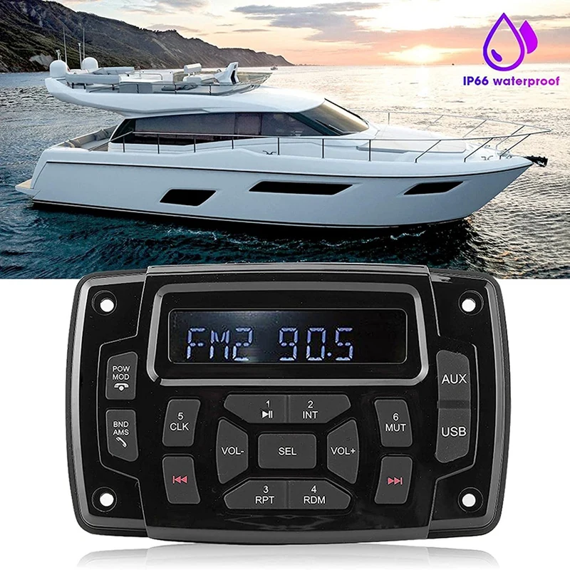 Морской Bluetooth-приемник, mp3-плеер, 12 В FM AM-приемник, стерео-приемник для морской лодки, Морской Стерео
Морской Bluetooth-приемник, mp3-плеер, 12 В FM AM-приемник, стерео-приемник для морской лодки, Морской Стерео