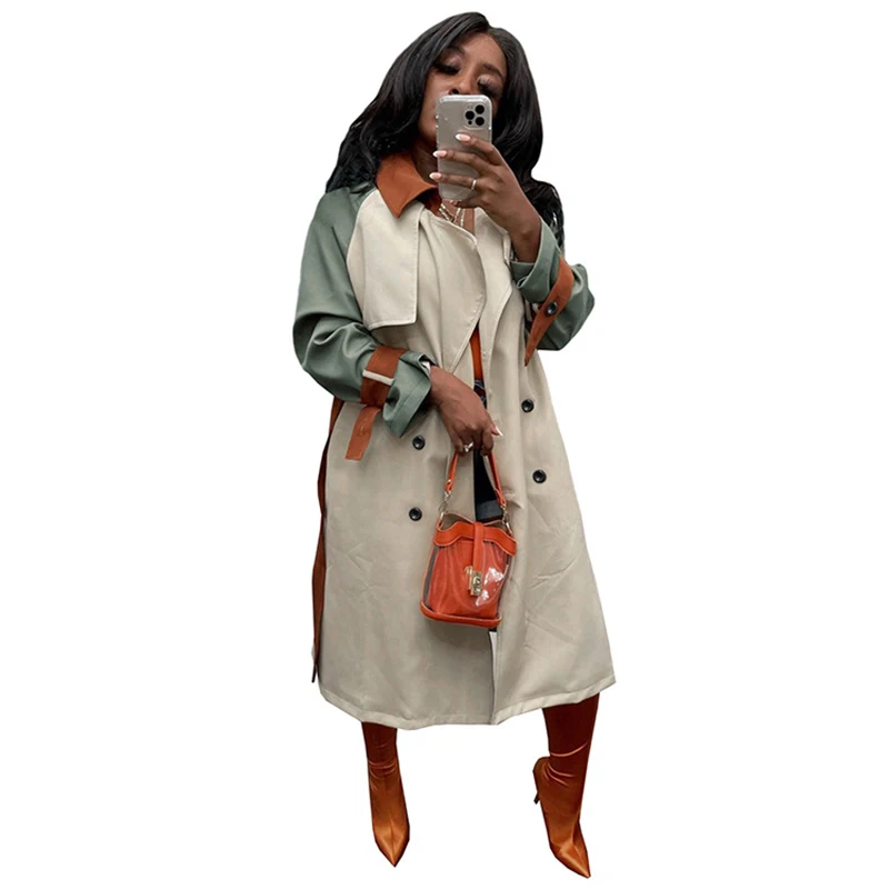 2021 Chic Spring Autumn Long Trench Coat Women Double Breasted Slim Lapel Trench Coat Female Outerwear Fashion Windbreaker
2021 Chic Spring Autumn Long Trench Coat Women Double Breasted Slim Lapel Trench Coat Female Outerwear Fashion Windbreaker