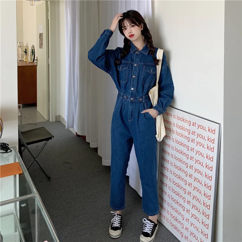 Women's Denim Jumpsuits Autumn Female Fashion Trousers Long Sleeve Wear to Work Overalls Elegant Slim Cargo Pant
Women's Denim Jumpsuits Autumn Female Fashion Trousers Long Sleeve Wear to Work Overalls Elegant Slim Cargo Pant