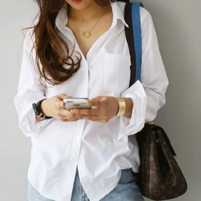 Ladies Loose Shirt Women Blouse Casual Lady Soft White OL Style Womens Tshirt Workwear Office Female Tops Pure New Lapel Blouses
Ladies Loose Shirt Women Blouse Casual Lady Soft White OL Style Womens Tshirt Workwear Office Female Tops Pure New Lapel Blouses