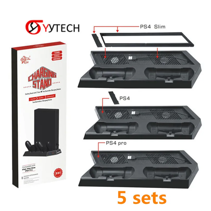 Vertical Stand for PS4 Slim/Pro/Regular Playstation 4, Controller Charging Station with Cooling Fan Game Storage
Vertical Stand for PS4 Slim/Pro/Regular Playstation 4, Controller Charging Station with Cooling Fan Game Storage