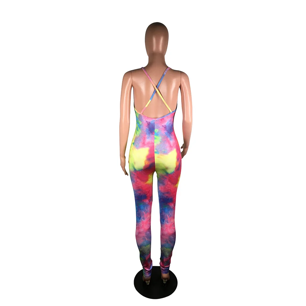 Women Jumpsuits Spaghetti Strap Bra Top Skinny Long Pants Tie Dye Bodysuit High Waist Ladies Jumpsuit Print Sexy Fashion Wear
Women Jumpsuits Spaghetti Strap Bra Top Skinny Long Pants Tie Dye Bodysuit High Waist Ladies Jumpsuit Print Sexy Fashion Wear
