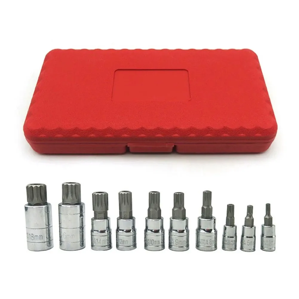 10pcs 12 Point Triple Square Bit Socket Set Tamper Proof With Tool Case 4-18mm Home Tool Kits Drop Ship
10pcs 12 Point Triple Square Bit Socket Set Tamper Proof With Tool Case 4-18mm Home Tool Kits Drop Ship