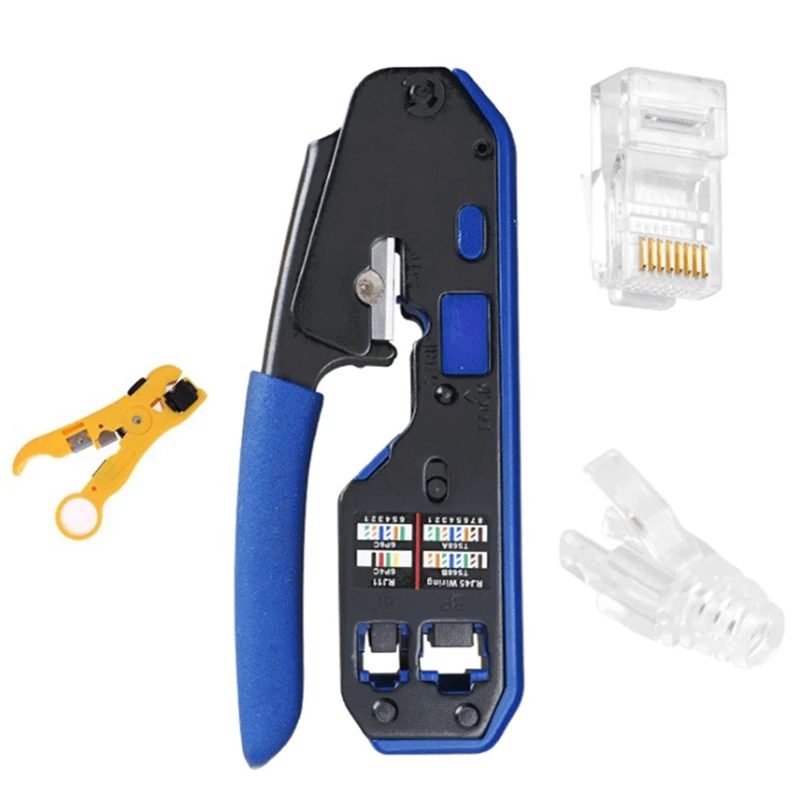 All in One EZ RJ45 Tool Network Crimper Cable Crimping Tools for RJ45 Cat7 Cat6 Cat5 RJ11 RJ12 Modular Plugs Clips Plier
All in One EZ RJ45 Tool Network Crimper Cable Crimping Tools for RJ45 Cat7 Cat6 Cat5 RJ11 RJ12 Modular Plugs Clips Plier