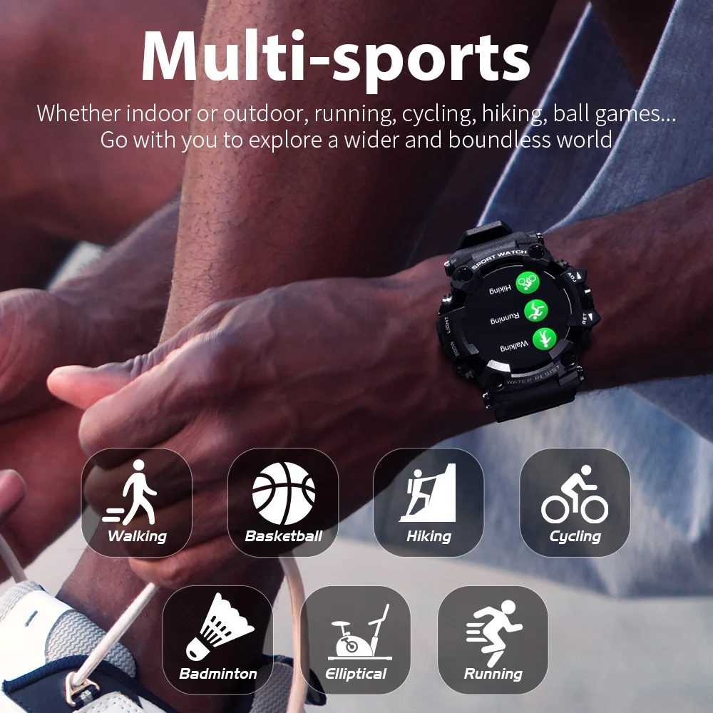 Фитнес-трекер LOKMAT 1 28 дюйма умные часы с сенсорным экраном для мужчин и женщин