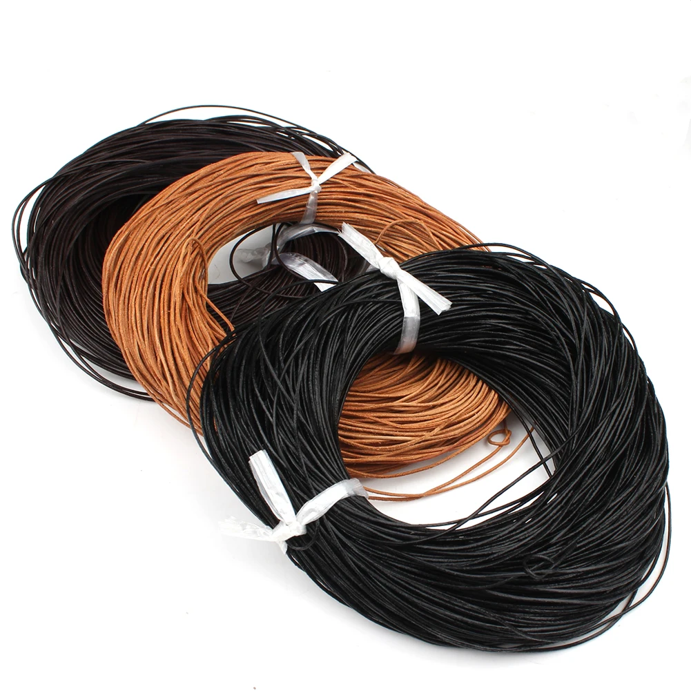 Wholesale 1/1.5/2/3mm 5m 3 Color Leather Round Thong Cord Leather Cord String Rope for DIY Necklace Bracelet DIY Jewelry Making
Wholesale 1/1.5/2/3mm 5m 3 Color Leather Round Thong Cord Leather Cord String Rope for DIY Necklace Bracelet DIY Jewelry Making