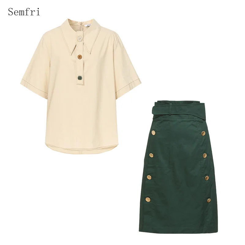 Semfri Two Piece Set 2020 Summer New Office Lady Dress Suits Female Fashion Two-piece Suit Womens Skirt Set
Semfri Two Piece Set 2020 Summer New Office Lady Dress Suits Female Fashion Two-piece Suit Womens Skirt Set