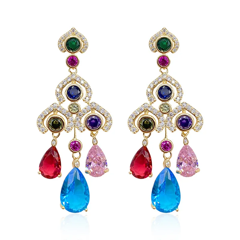 Multicolour CZ Earrings for Women серёжки бижутерия Designer Water Drop Earings 2022 New Fashion Tassel Dangle Jewelry
Multicolour CZ Earrings for Women серёжки бижутерия Designer Water Drop Earings 2022 New Fashion Tassel Dangle Jewelry