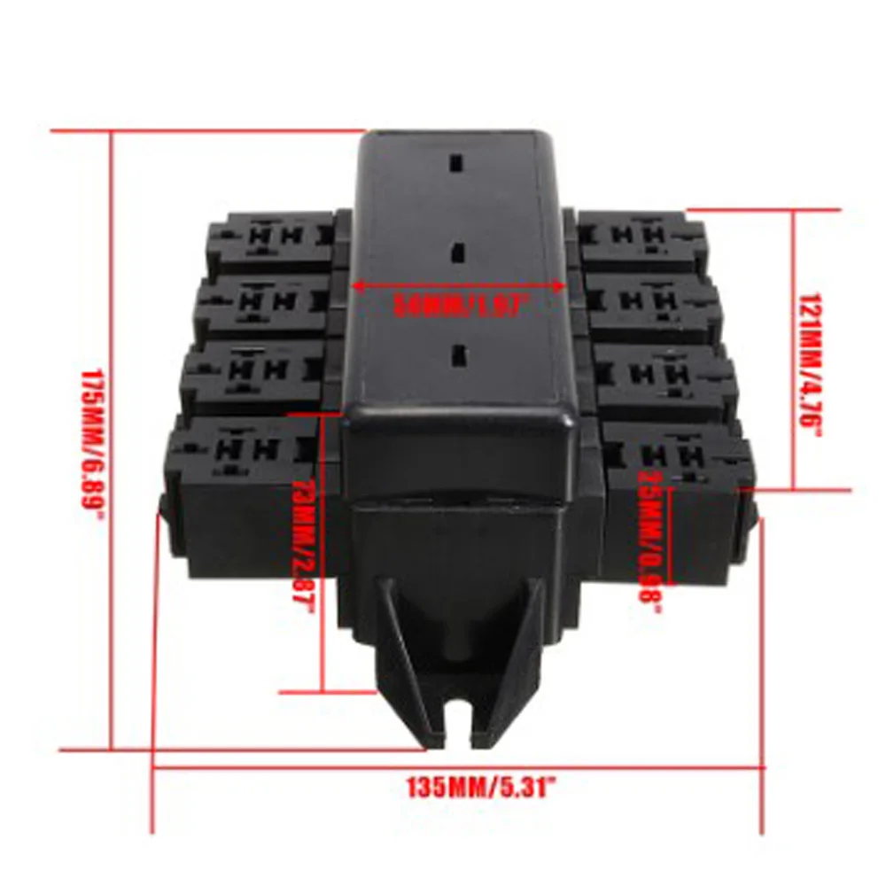 1* 20 Slot Blade Fuse Holder 8 Way Relay Circuit Box Protector Block +10 * Terminals Premium Plastic Material Car Accessories
1* 20 Slot Blade Fuse Holder 8 Way Relay Circuit Box Protector Block +10 * Terminals Premium Plastic Material Car Accessories