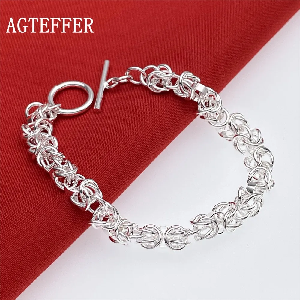 AGTEFFER 925 Sterling Silver TO Buckle Bracelet Men And Women Classic Fashion Wedding Party Jewelry Gifts
AGTEFFER 925 Sterling Silver TO Buckle Bracelet Men And Women Classic Fashion Wedding Party Jewelry Gifts