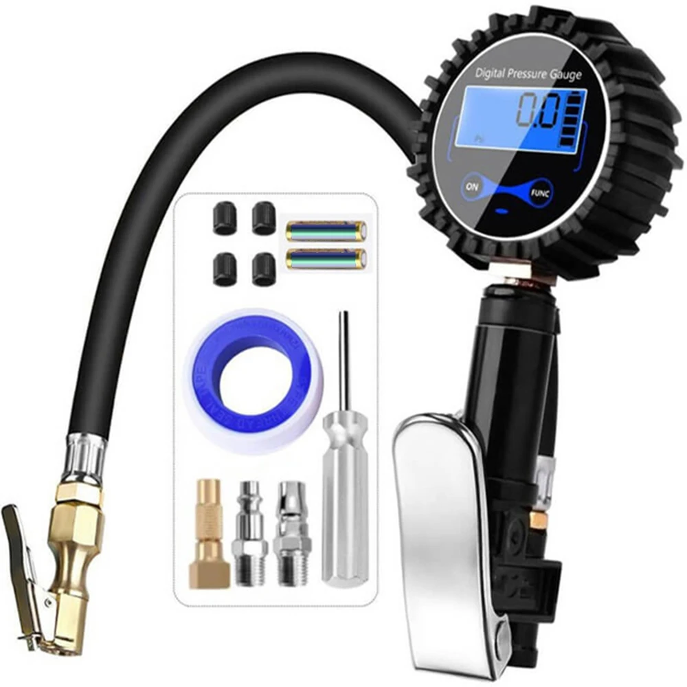 Digital Car Tire Inflator Pressure Gauge Mini Bike Air Tire Meter LCD Display Inflation Monitoring Tool for Car Truck Motorcycle
Digital Car Tire Inflator Pressure Gauge Mini Bike Air Tire Meter LCD Display Inflation Monitoring Tool for Car Truck Motorcycle