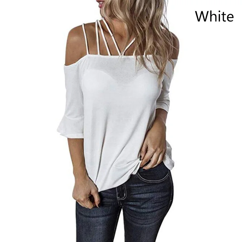 Autumn Women Sexy Half Sleeve T-shirt Fashion One Word Collar Solid Color Plus Size Casual Loose Flared Sleeves Women's T-shirt
Autumn Women Sexy Half Sleeve T-shirt Fashion One Word Collar Solid Color Plus Size Casual Loose Flared Sleeves Women's T-shirt