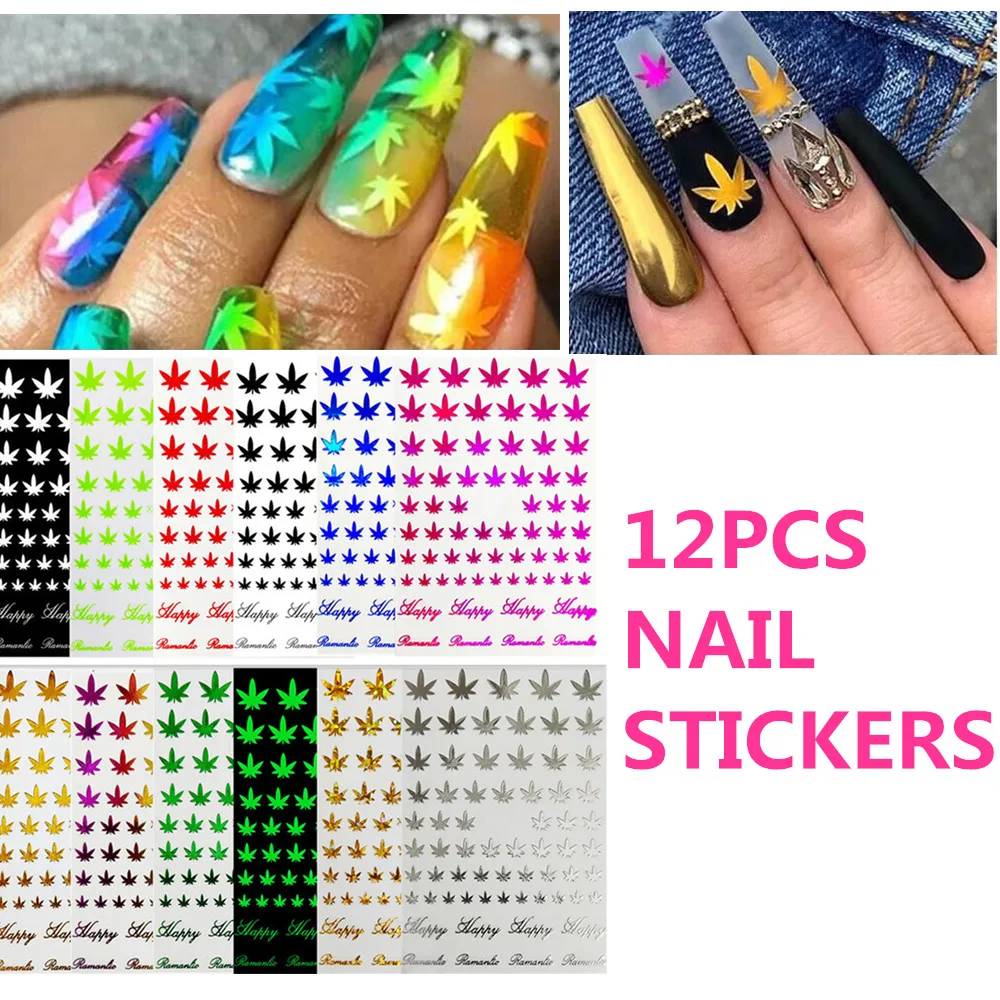 12pcs/set Nail Art 3d Decal Sticker Self Adhesive Supplies Vintage Decorations Weed Leaf Stickers Accessories For Nail Styling
12pcs/set Nail Art 3d Decal Sticker Self Adhesive Supplies Vintage Decorations Weed Leaf Stickers Accessories For Nail Styling