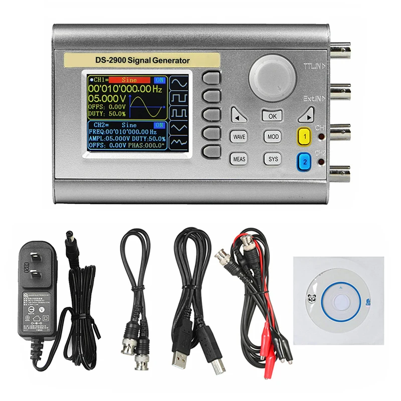 Dual Channel 0.01-100MHz Frequency Digital Function Arbitrary Waveform Pulse DDS Signal Generator
Dual Channel 0.01-100MHz Frequency Digital Function Arbitrary Waveform Pulse DDS Signal Generator